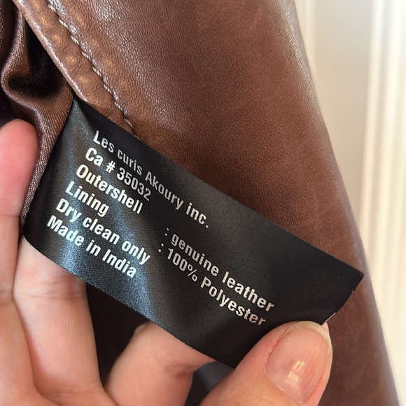 Akoury military style leather jacket - Picture 7 of 7